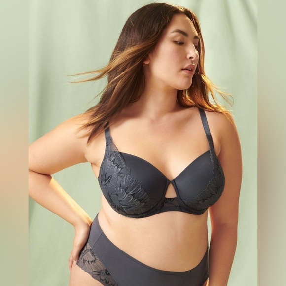 ThirdLove Petal Lace Demi Bra Blue - Picture 1 of 8